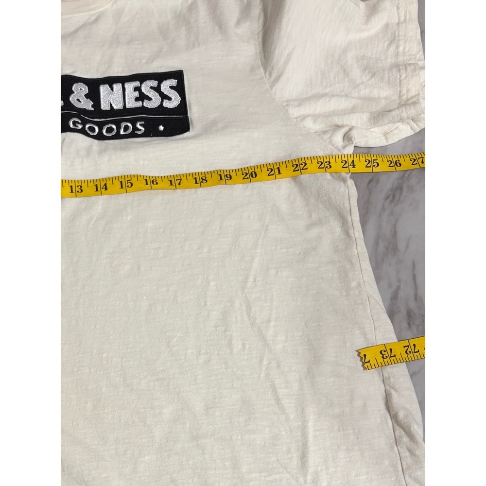 Mitchell & Ness Sporting Goods Embroidered Slub Cotton T-Shirt Cream XL - Picture 8 of 10
